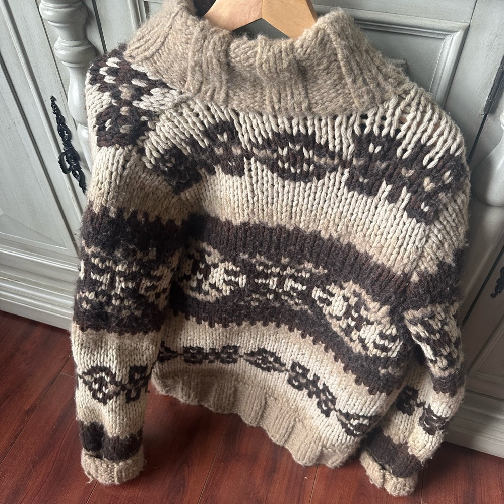 Vintage Abercrombie and fitch Ezra fitch hand knit lambswool button up sweater - Picture 10 of 10